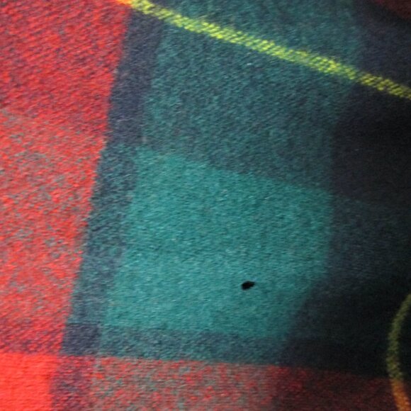 Housecoat Robe Vintage MCM 50s PENDLETON Red Tartan Plaid Belted Women's Size L - Picture 7 of 8